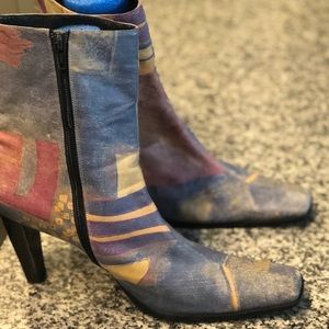 Custom Painted Leather ART Designed
Ankle Boots